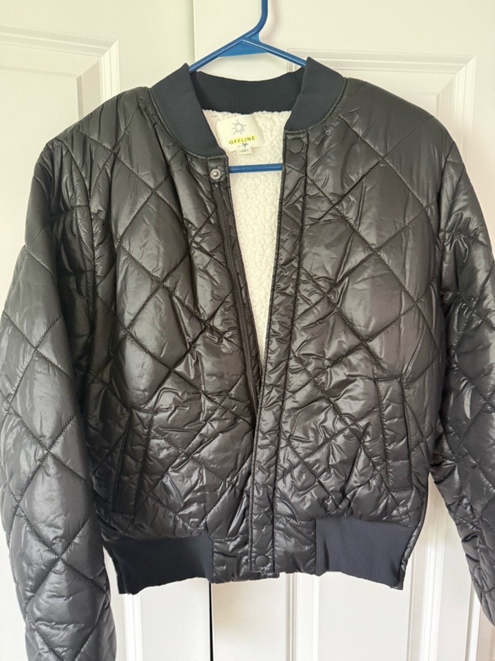 Aerie black quilted jacket